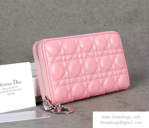 dior wallet escapade lambskin leather 0082 pink - Click Image to Close